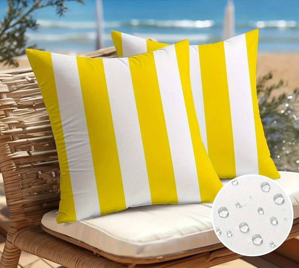 6463 Pack of 2, Waterproof Pillow Covers Outdoor Throw Pillowcases